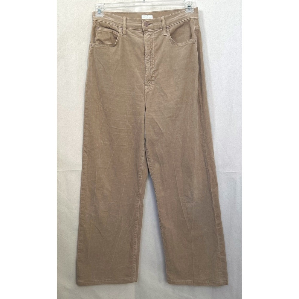MOTHER Cafe Spice Corduroy Wide Leg Pants Womens Size 27 HW Tunnel Vision Sneak - Picture 2 of 13